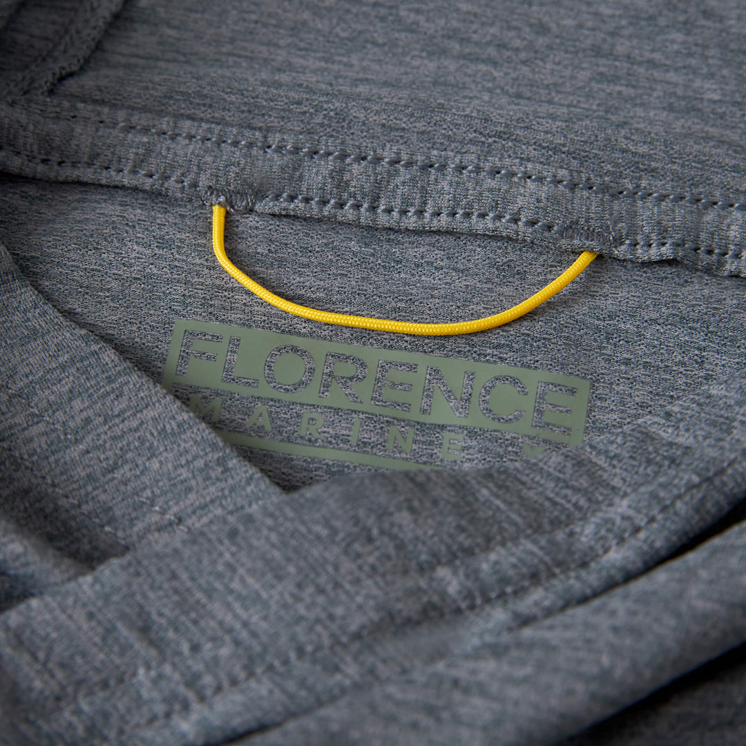 Color:Heather Storm-Florence Airtex Long Sleeve Hooded Shirt