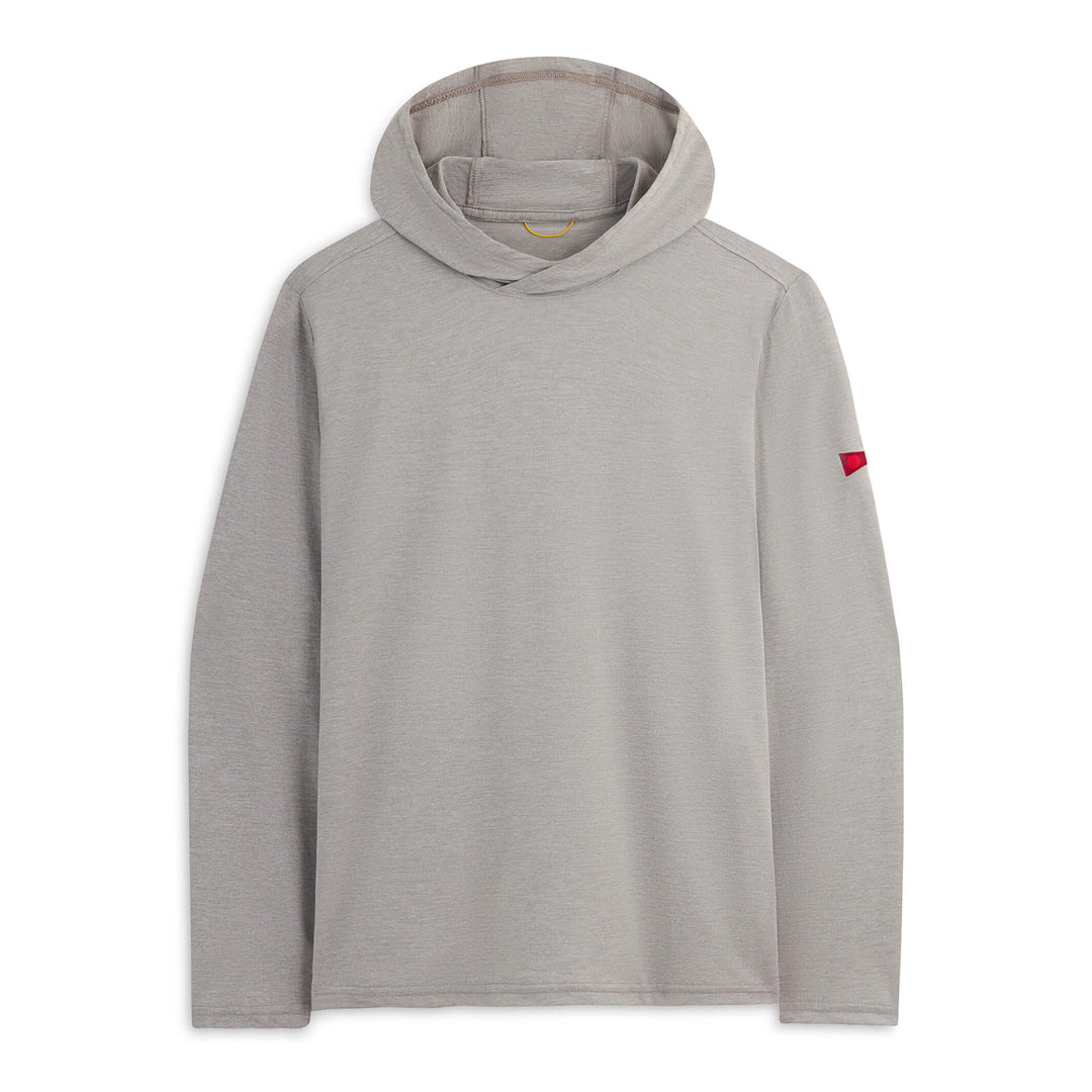 Color:Light Heather Grey-Florence Airtex Long Sleeve Hooded Shirt