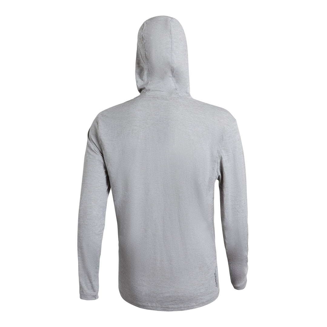 Color:Light Heather Grey-Florence Airtex Long Sleeve Hooded Shirt