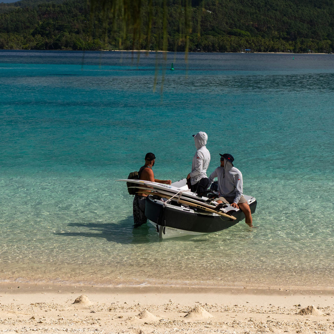 Color:Light Heather Grey-Florence Airtex Long Sleeve Hooded Shirt