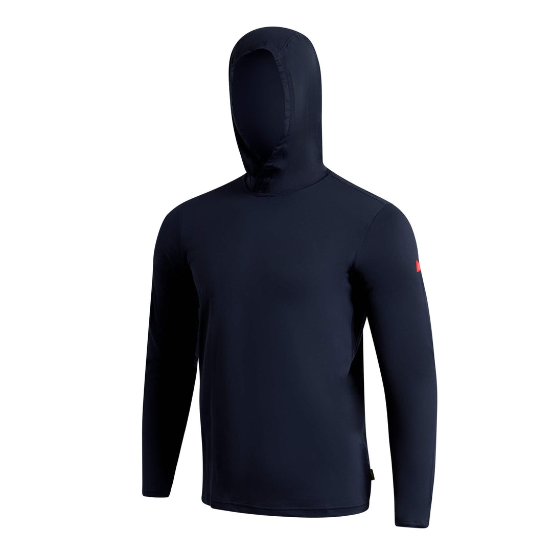 Color:Navy-Florence Airtex Long Sleeve Hooded Shirt