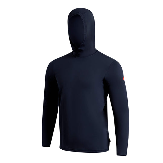 Color:Navy-Florence Airtex Long Sleeve Hooded Shirt