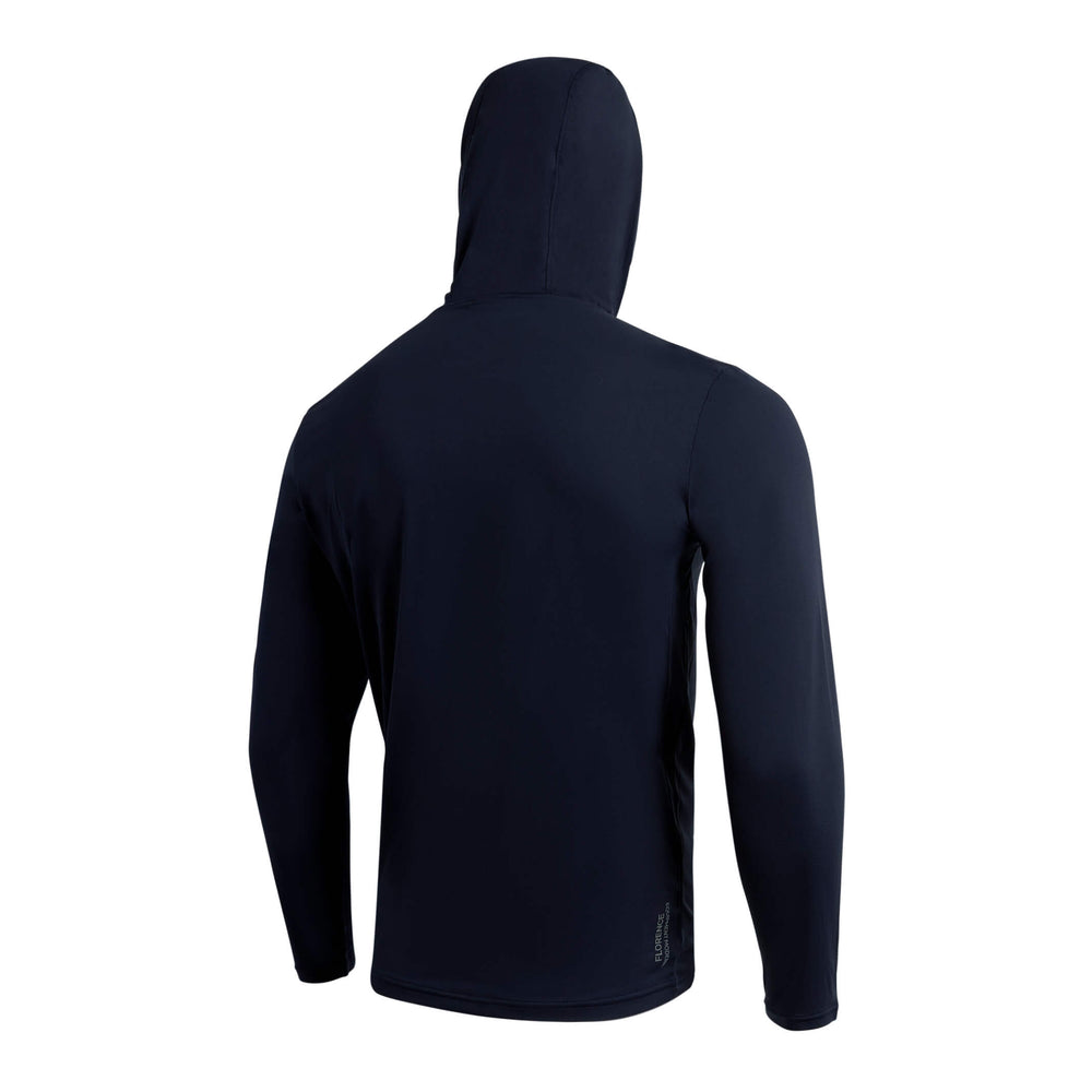Color:Navy-Florence Airtex Long Sleeve Hooded Shirt -alt
