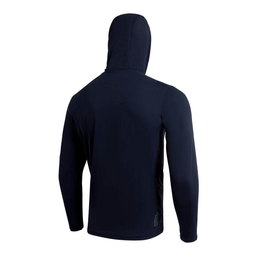 Color:Navy-Florence Airtex Long Sleeve Hooded Shirt -alt