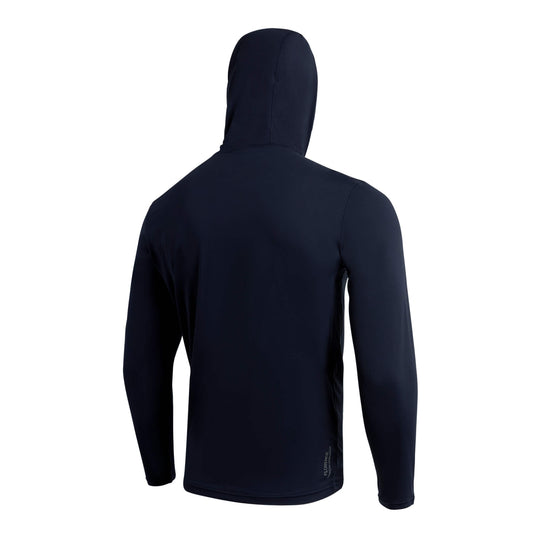 Color:Navy-Florence Airtex Long Sleeve Hooded Shirt -alt