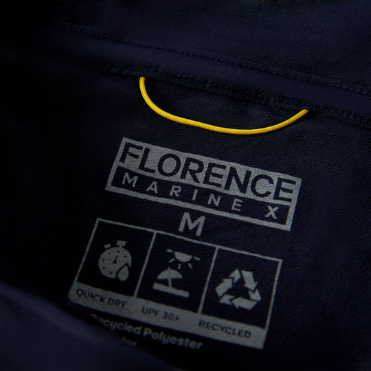 Color:Navy-Florence Airtex Long Sleeve Hooded Shirt