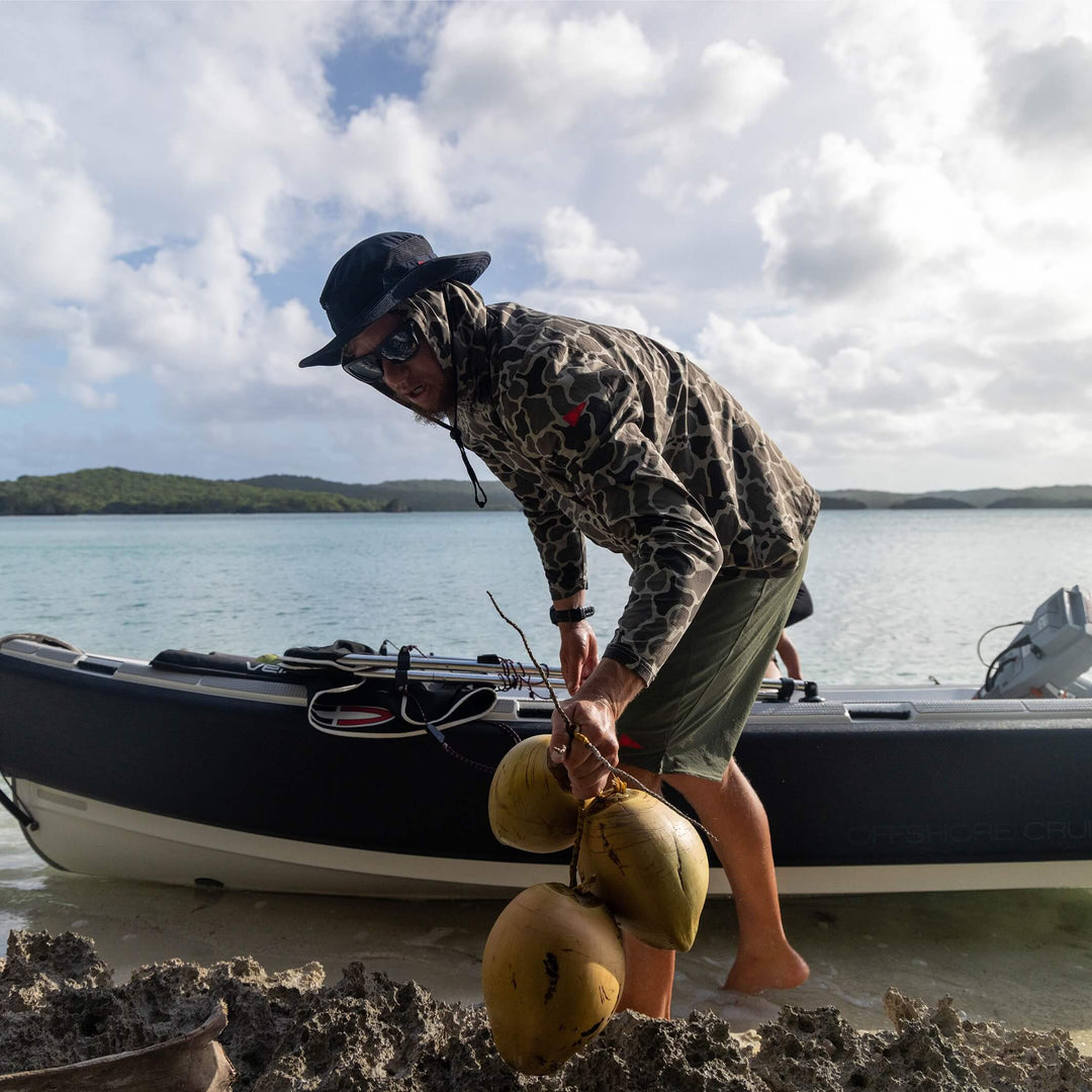 Color:Tundra Camo-Florence Airtex Long Sleeve Hooded Shirt