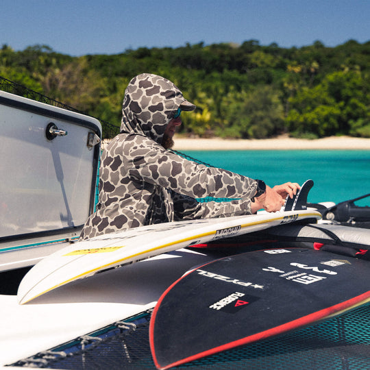 Color:Tundra Camo-Florence Airtex Long Sleeve Hooded Shirt -alt