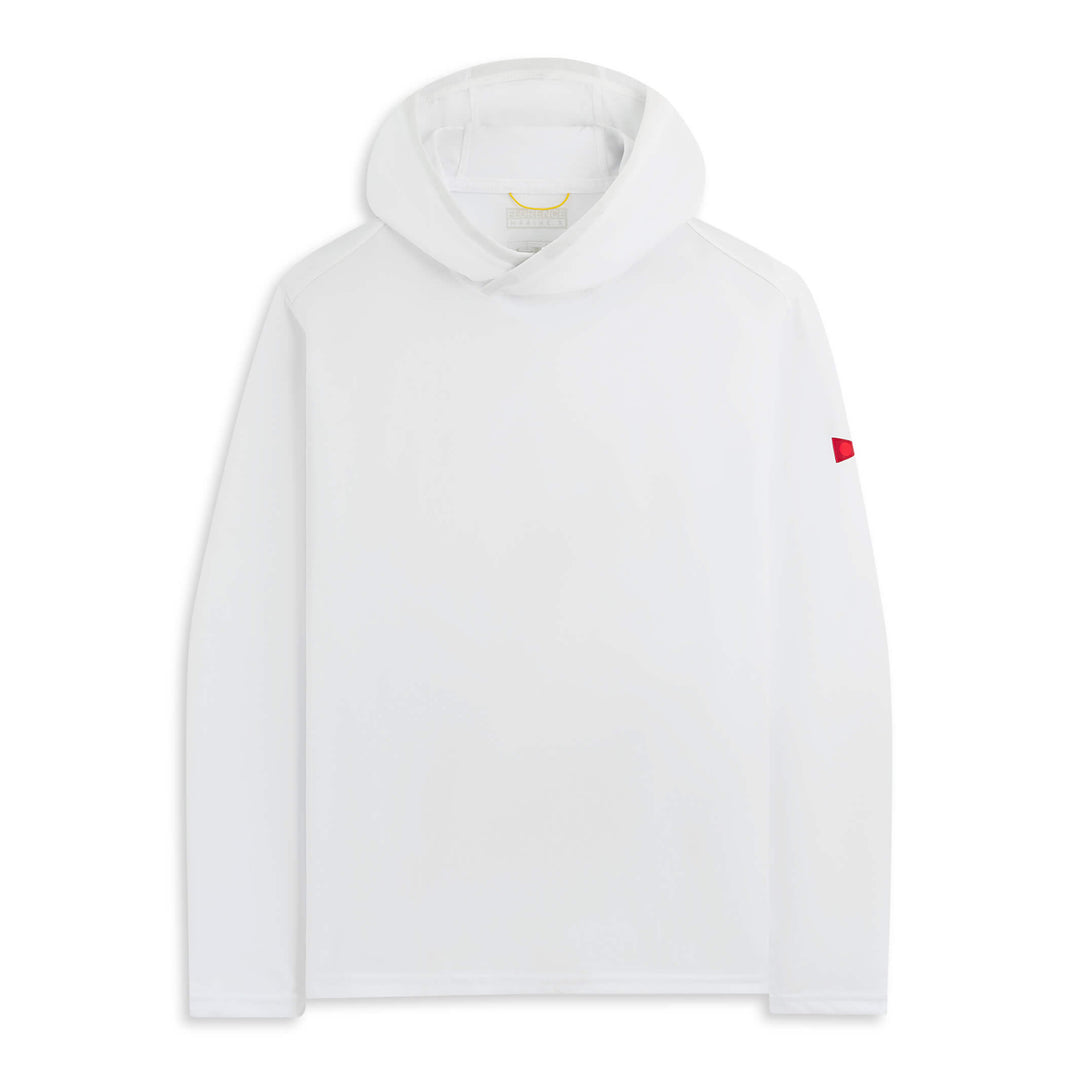 Color:White-Florence Airtex Long Sleeve Hooded Shirt