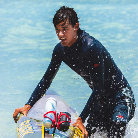 Color:Dark Navy-Florence Marine X Long Sleeve Hooded Rashguard -alt