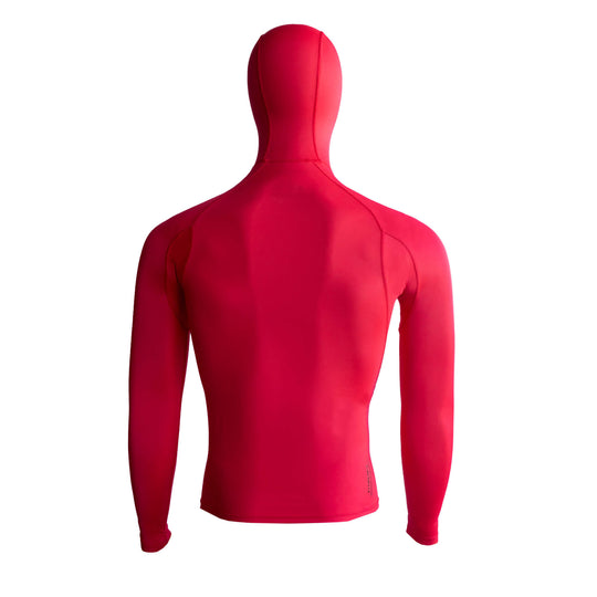 Color:Rescue Red-Florence Marine X Long Sleeve Hooded Rashguard -alt