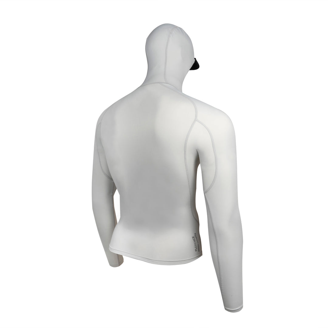 Color:Silver-Florence Marine X Long Sleeve Hooded Rashguard 