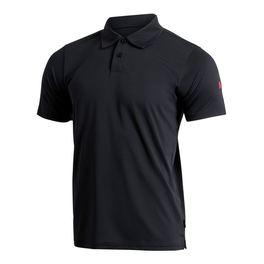 Color:Black-Florence Airtex Collared Short Sleeve Shirt