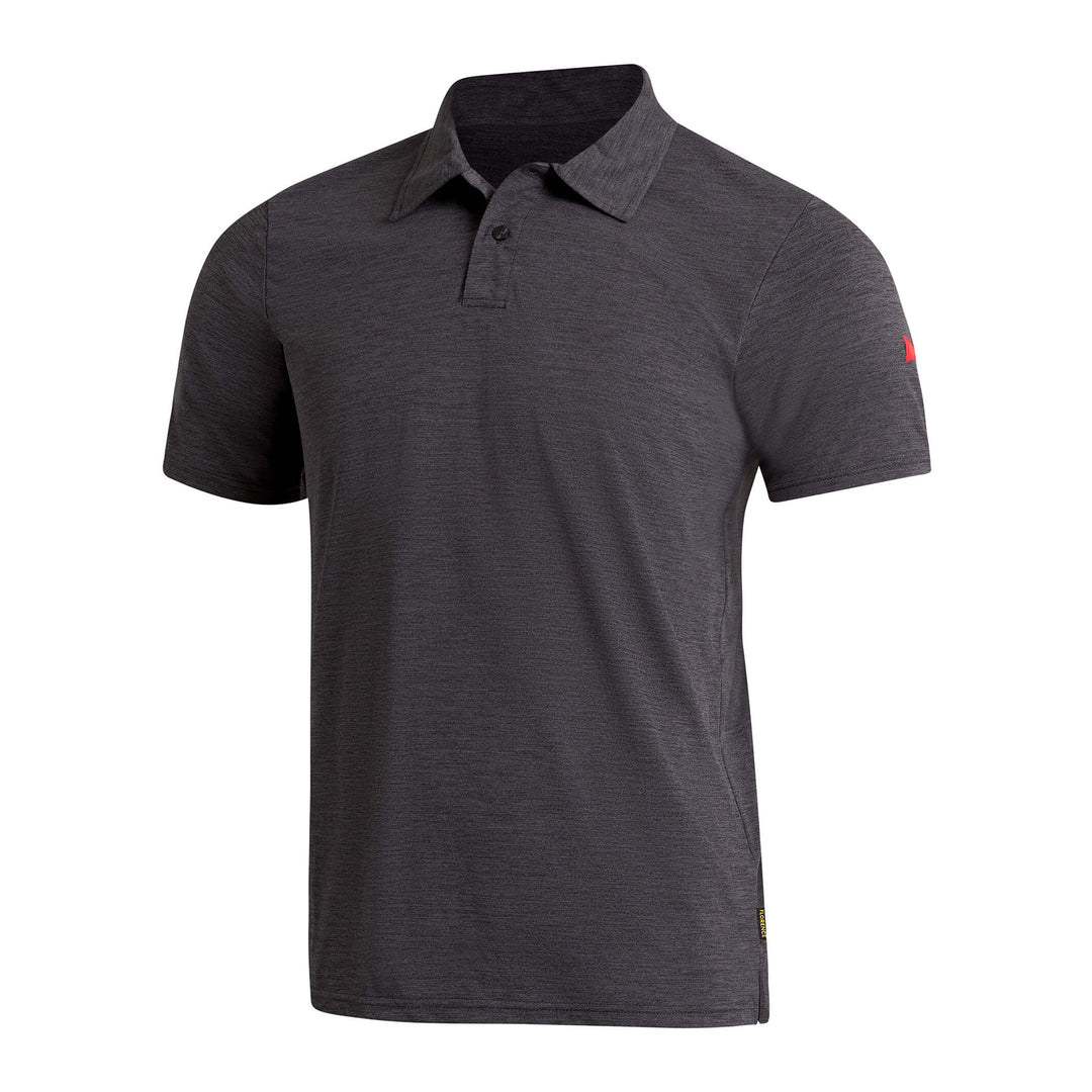 Color:Heather Charcoal-Florence Airtex Collared Short Sleeve Shirt