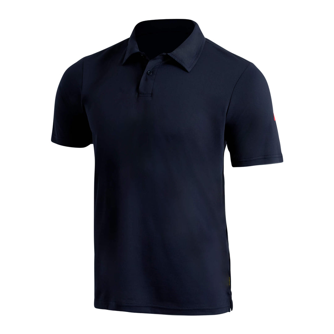 Color:Navy-Florence Airtex Collared Short Sleeve Shirt