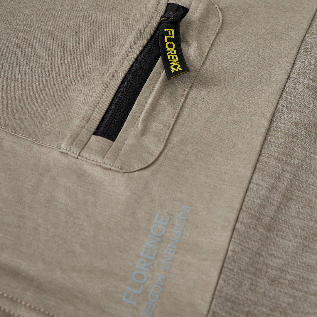 Color:Heather Vintage Khaki-Florence Sun Pro LS Hooded Max UPF Shirt