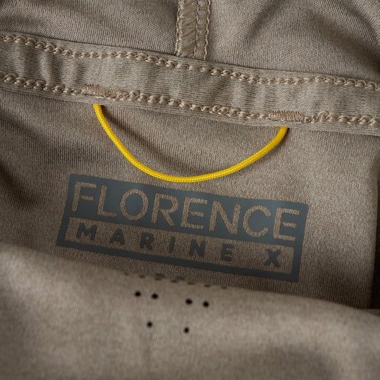 Color:Heather Vintage Khaki-Florence Sun Pro LS Hooded Max UPF Shirt