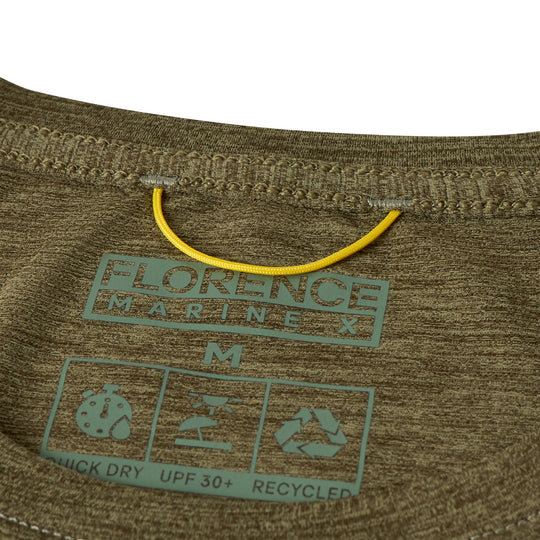 Color:Heather Burnt Olive-Florence Airtex Florence Logo Short Sleeve Shirt