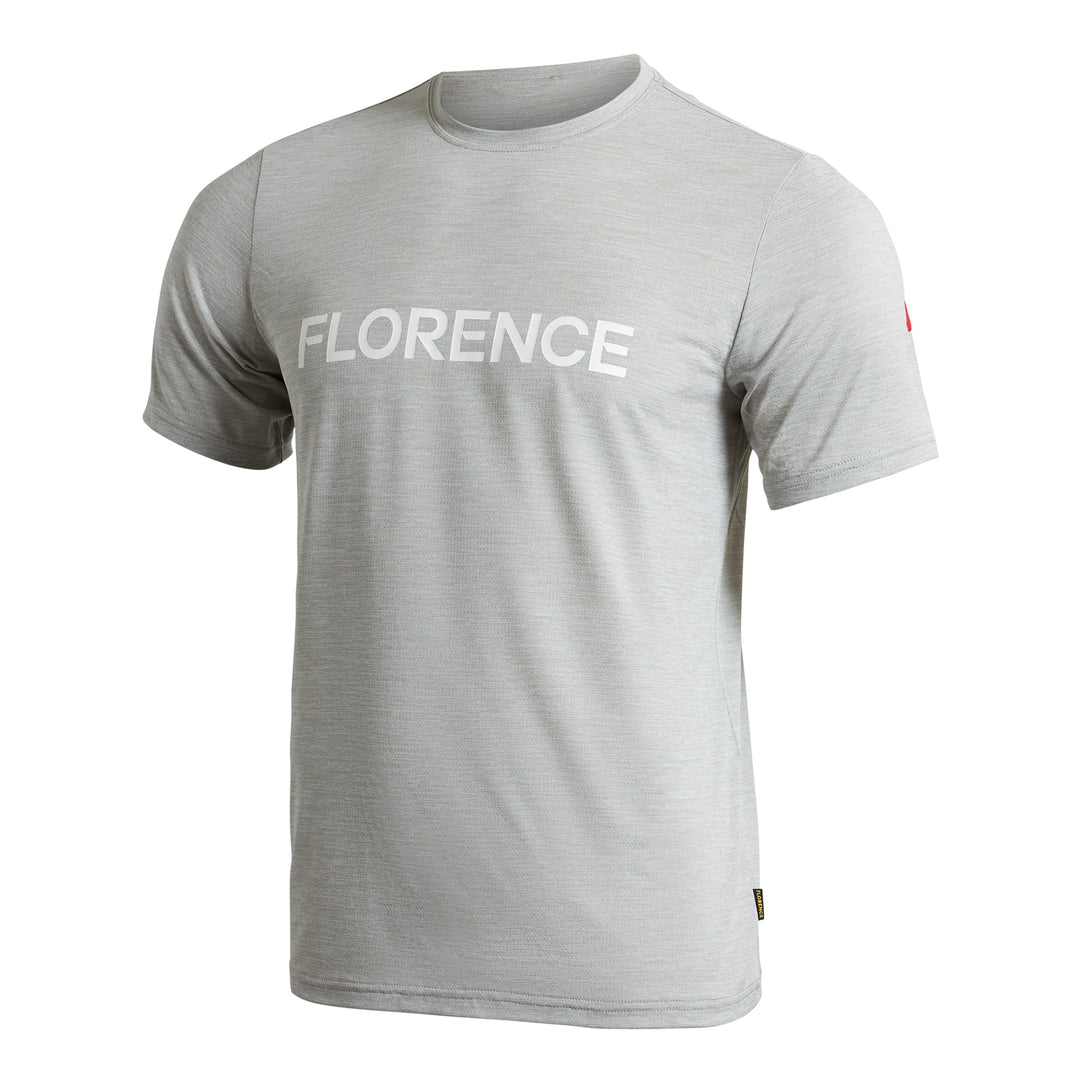 Color:Light Heather Grey-Florence Airtex Florence Logo Short Sleeve Shirt
