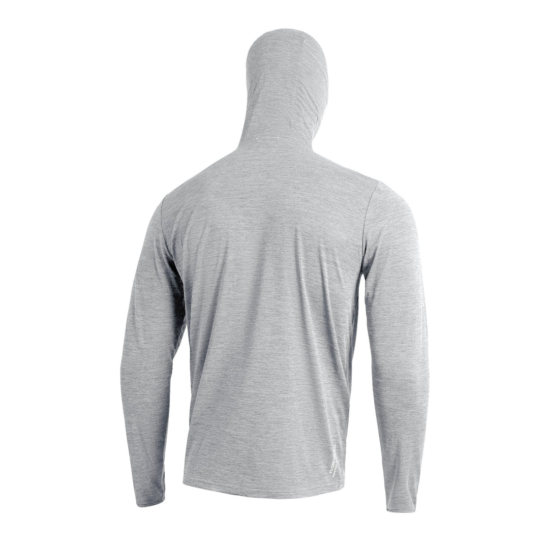 Color:Light Heather Grey-Florence Airtex Balaclava Long Sleeve Hooded Shirt -alt