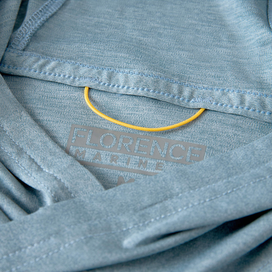 Color:Heather Light Sea Blue-Sun Pro Long Sleeve Crossover Hooded UPF Shirt