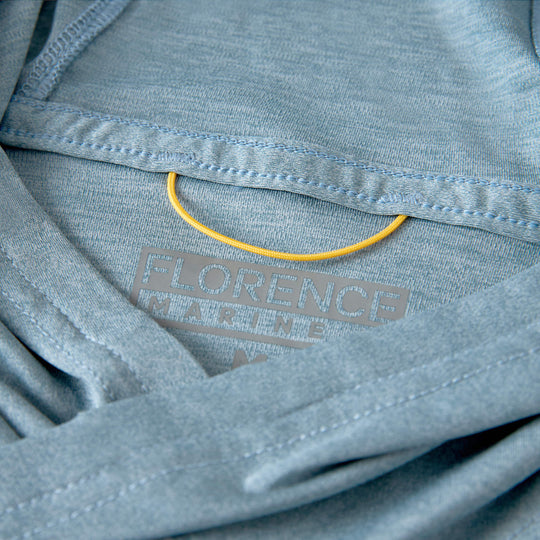 Color:Heather Light Sea Blue-Sun Pro Long Sleeve Crossover Hooded UPF Shirt