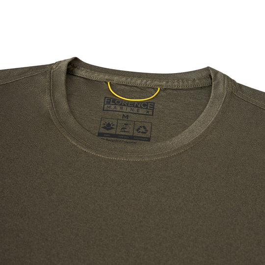 Color:Heather Burnt Olive-Florence Sun Pro Short Sleeve UPF Surf Shirt