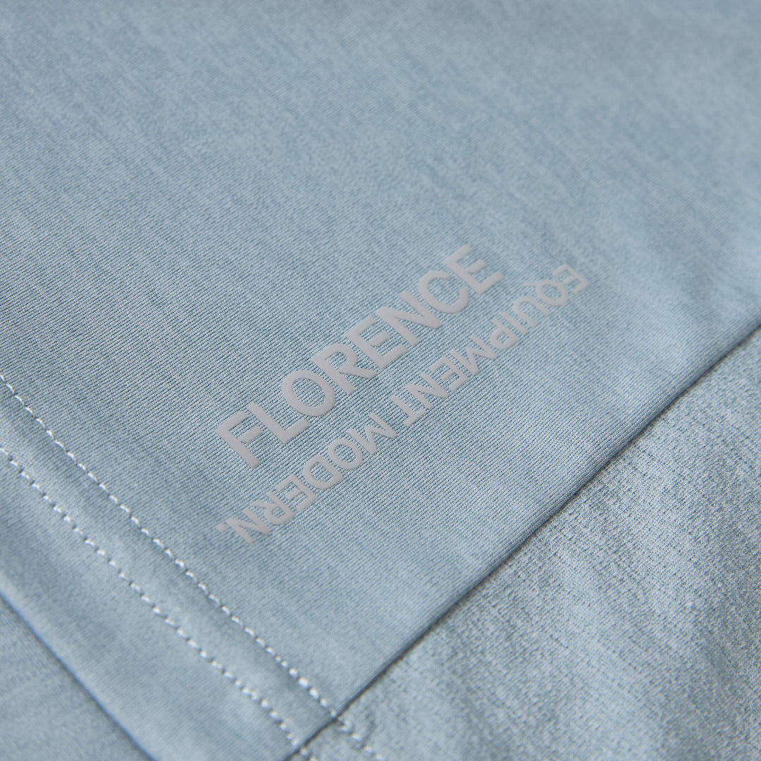 Color:Heather Light Sea Blue-Florence Sun Pro Short Sleeve UPF Surf Shirt