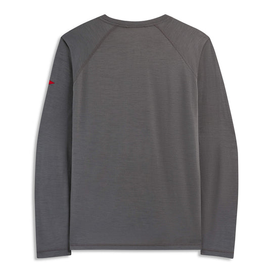 Color:Cement-Merino Wool Long Sleeve Shirt