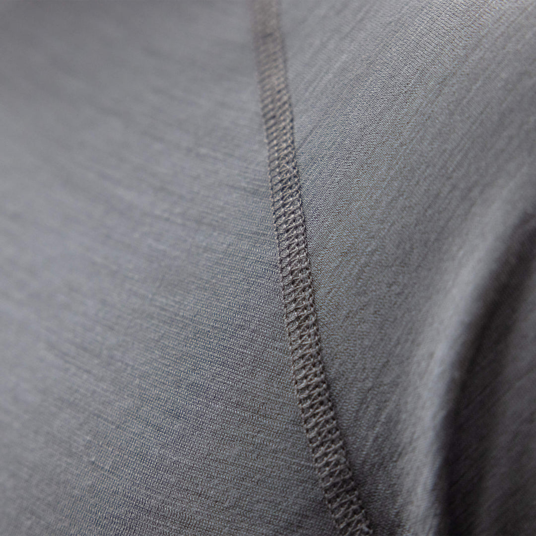 Color:Cement-Merino Wool Long Sleeve Shirt
