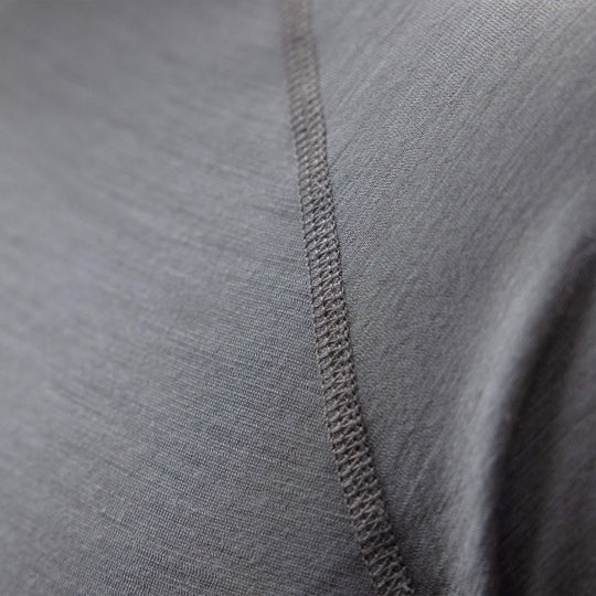 Color:Cement-Merino Wool Long Sleeve Shirt