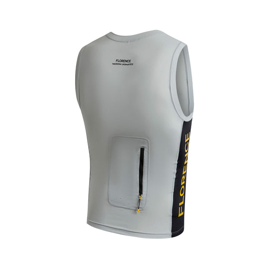 Color:Silver Black-Florence Sleeveless Utility Pocket Rashguard