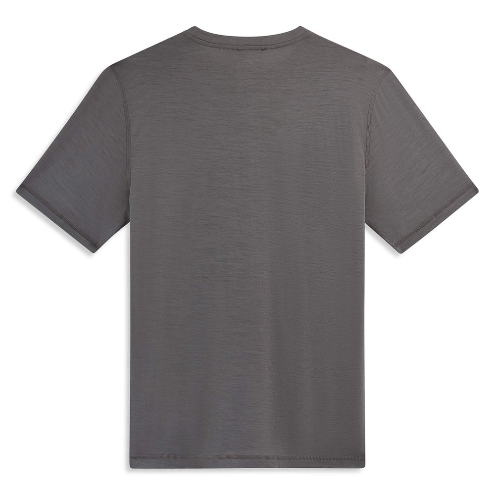 Color:Cement-Merino Wool Short Sleeve Shirt -alt