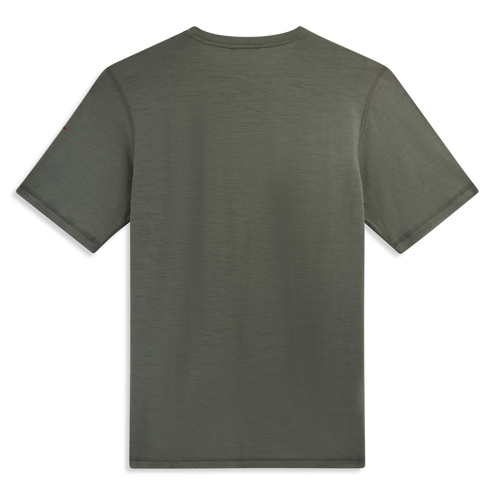 Color:OD Green-Merino Wool Short Sleeve Shirt -alt