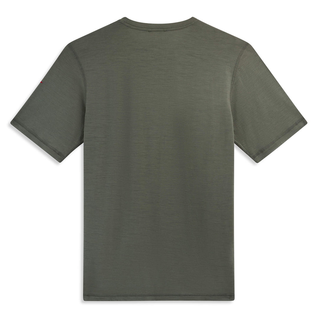 Color:OD Green-Merino Wool Short Sleeve Shirt -alt
