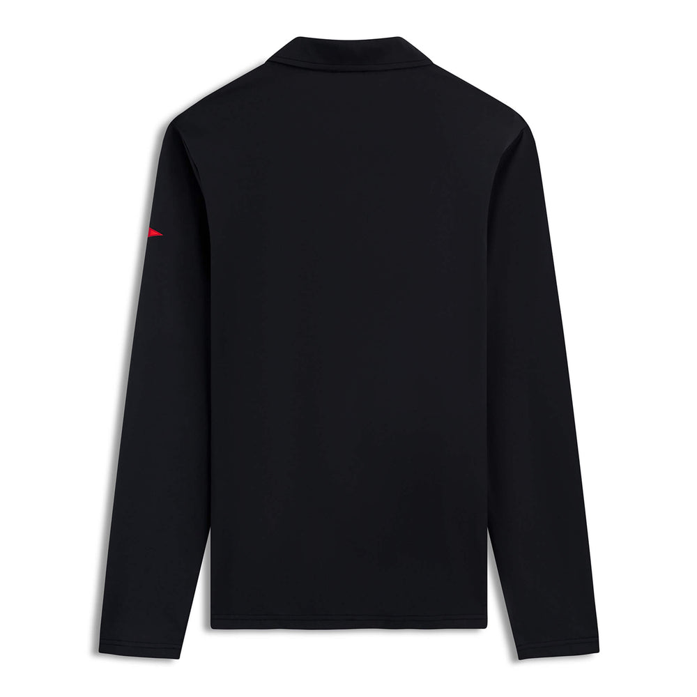 Color:Black-Florence Airtex Collared Long Sleeve Shirt -alt