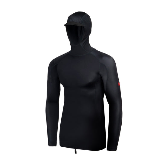 Color:Black-Long Sleeve Hooded Rashguard Tall