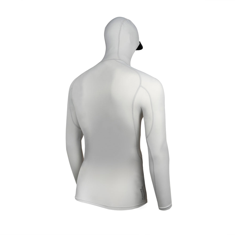 Color:Silver-Long Sleeve Hooded Rashguard Tall -alt