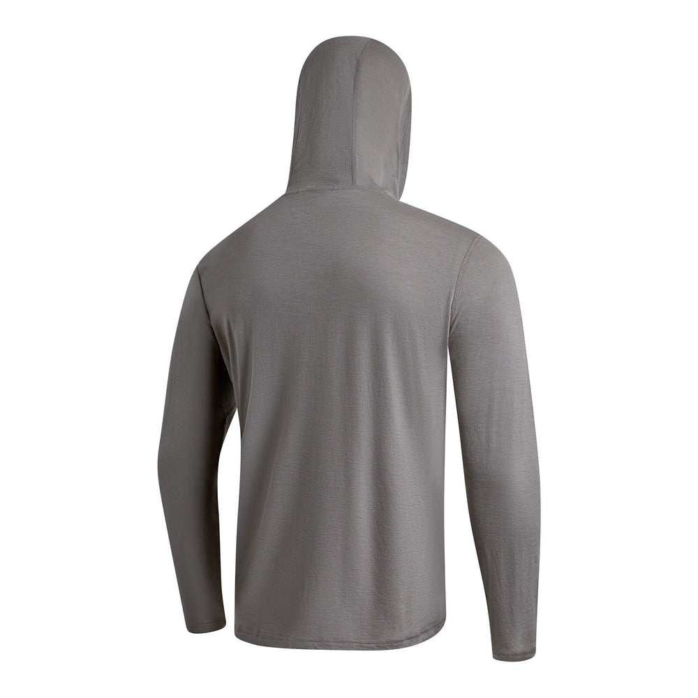 Color:Cement-Florence Merino Wool Hooded Long Sleeve Shirt -alt
