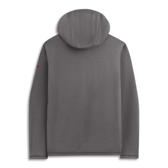 Color:Cement-Florence Merino Wool Hooded Long Sleeve Shirt -alt