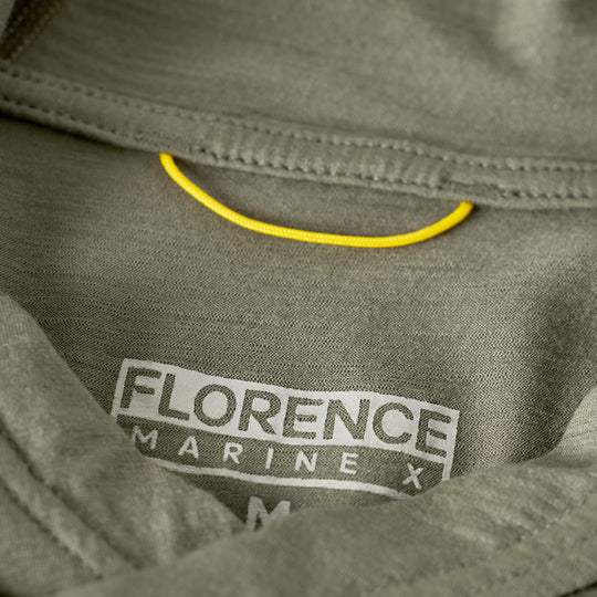 Color:OD Green-Florence Merino Wool Hooded Long Sleeve Shirt