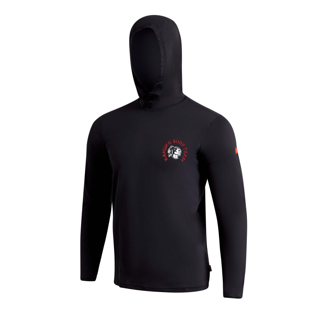 Color:Black-Kahuku Airtex Long Sleeve Hooded Shirt