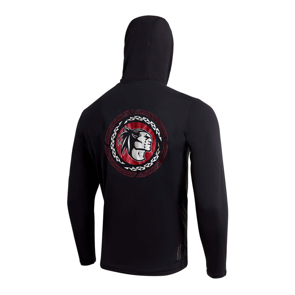 Color:Black-Kahuku Airtex Long Sleeve Hooded Shirt -alt