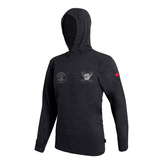 Color:Heather Charcoal-Florence C4 10th Anniversary Airtex Long Sleeve Hooded Shirt