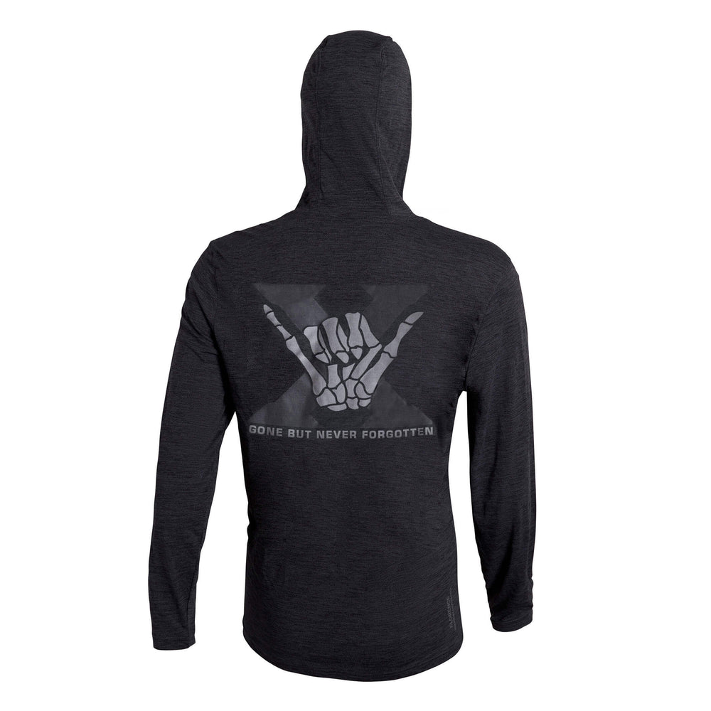 Color:Heather Charcoal-Florence C4 10th Anniversary Airtex Long Sleeve Hooded Shirt -alt
