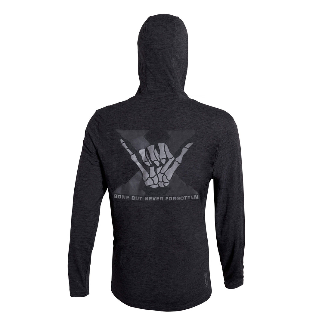 Color:Heather Charcoal-Florence C4 10th Anniversary Airtex Long Sleeve Hooded Shirt -alt