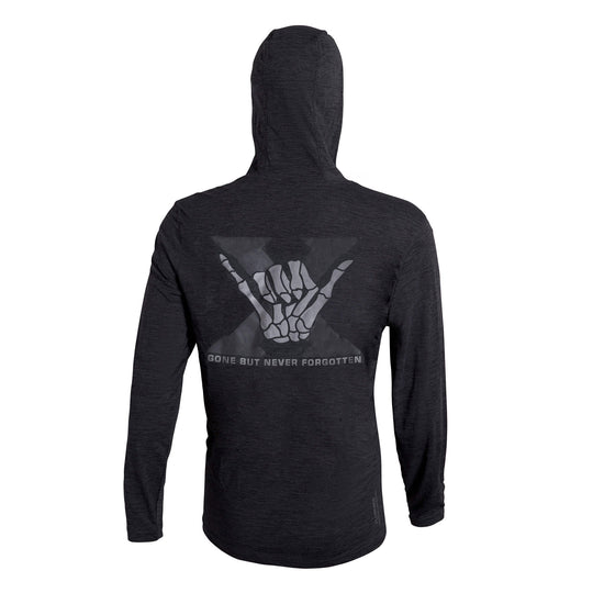 Color:Heather Charcoal-Florence C4 10th Anniversary Airtex Long Sleeve Hooded Shirt -alt