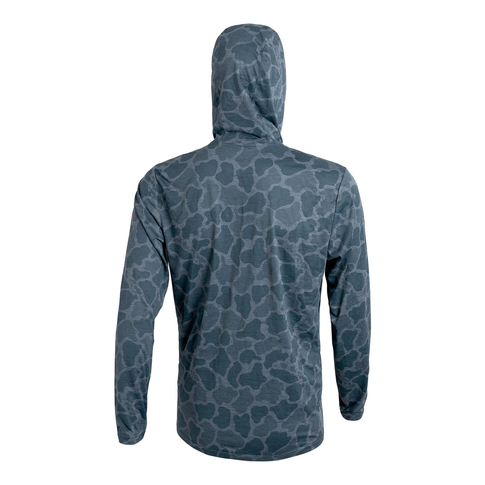 Color:Heather Maritime Camo-Florence Ben Carlson Airtex Long Sleeve Hooded Shirt -alt