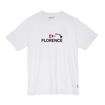 Color:White-Florence Logo Island Chain T-Shirt