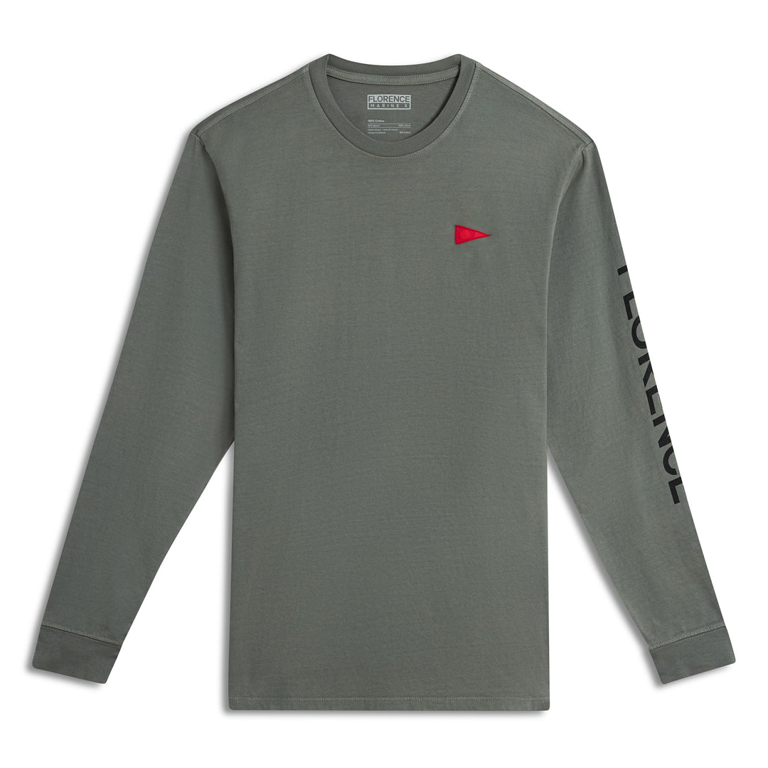 Color:Dark Sage-Florence Burgee Long Sleeve T-Shirt